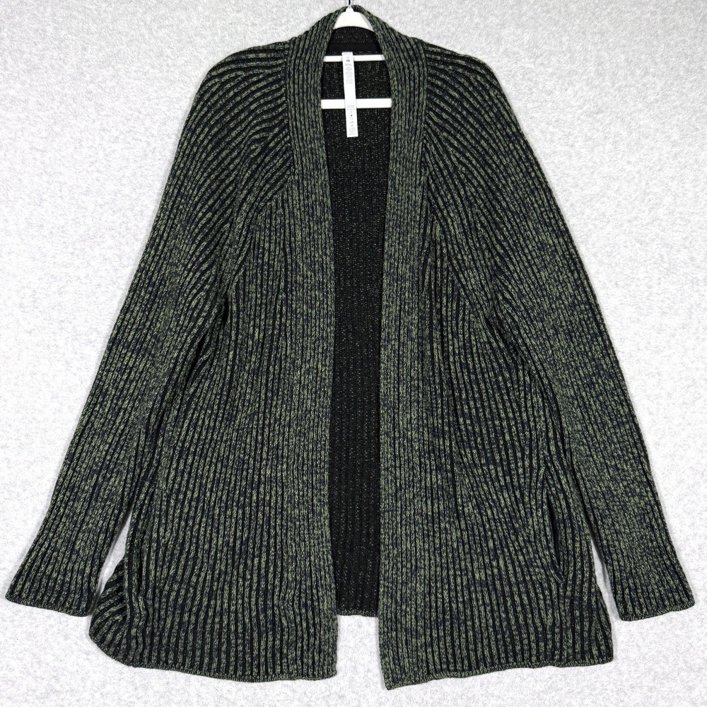Lululemon Sweater Womens 12 Cotton Cashmere Knit Wrap Cardigan Athleisure Green‎